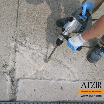 repair procedure with epoxy mortar 2- Afzir Retrofitting Co.
